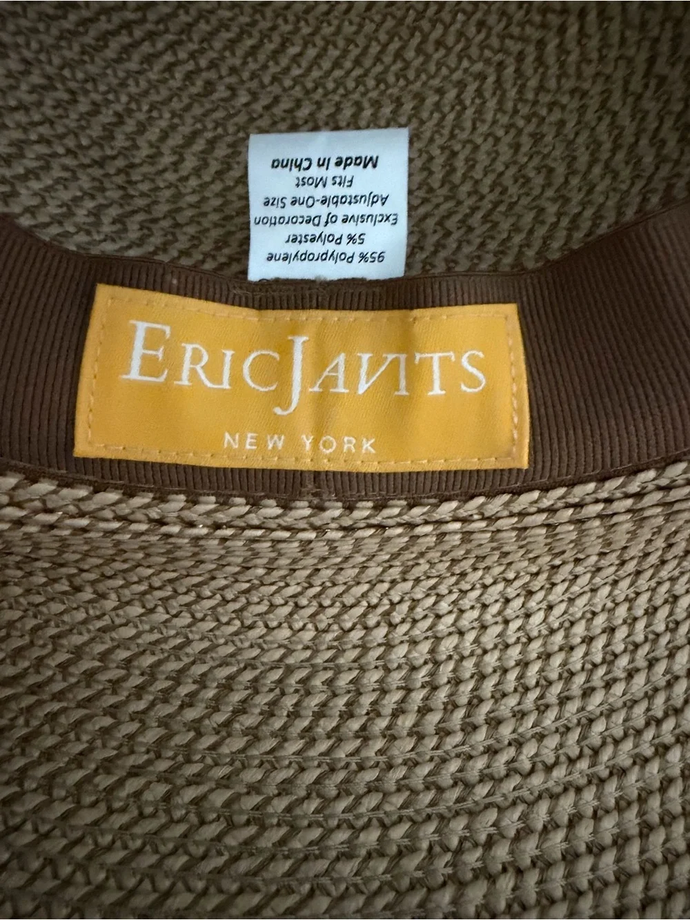 Eric Javits Women’s Wide-Brim Straw Sun Hat - Tan NWOT